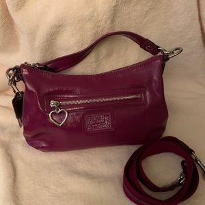 Coach berry two-way patent leather bag
